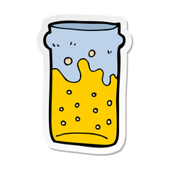 sticker of a cartoon pint of beer
