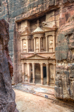 Al Khazneh tomb also called Treasury at Petra, Jordan