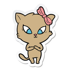 sticker of a cartoon cat