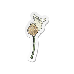 retro distressed sticker of a cartoon dried poppy