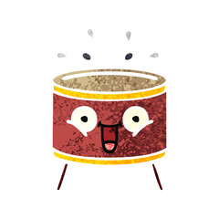 retro illustration style cartoon drum