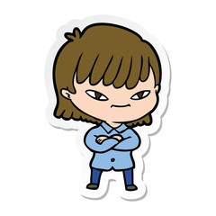 sticker of a cartoon woman