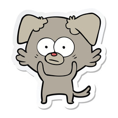 Obraz premium sticker of a nervous dog cartoon