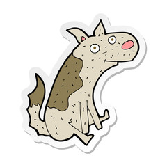 sticker of a cartoon sitting dog
