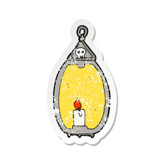 retro distressed sticker of a cartoon spooky lantern