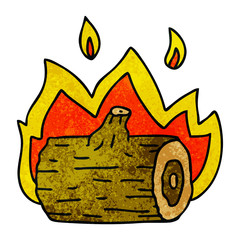 quirky hand drawn cartoon campfire