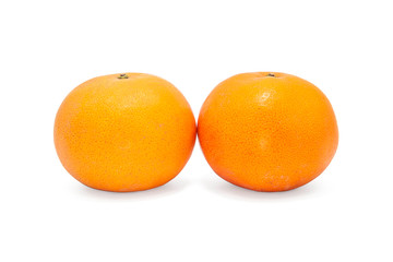 Orange fruit closeup isolated on white background