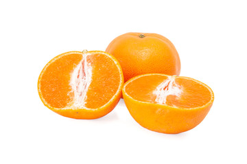 Orange fruit closeup isolated on white background