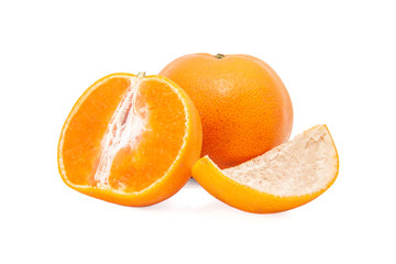 Orange fruit closeup isolated on white background