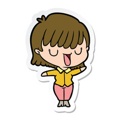 sticker of a cartoon woman