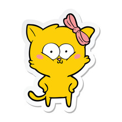 sticker of a cartoon cat