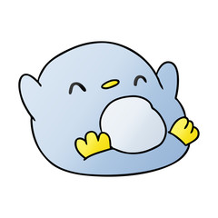 gradient cartoon kawaii of a cute penguin