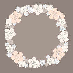 Japanese pastel flowers frame