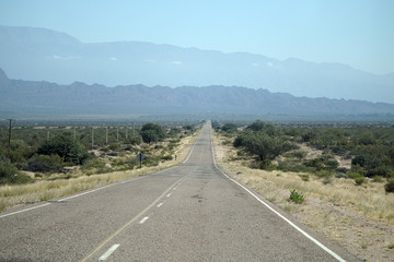 The view alongside the scenic route 76, in La Rioja province, Argentina. 