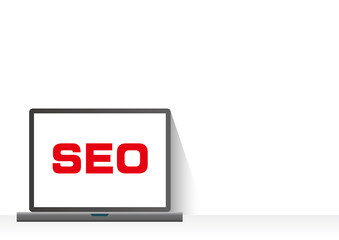 フラットデザインのパソコンのイラストとインターネットイメージ