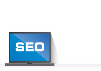 フラットデザインのパソコンのイラストとインターネットイメージ