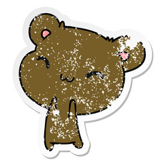 distressed sticker cartoon kawaii cute teddy bear