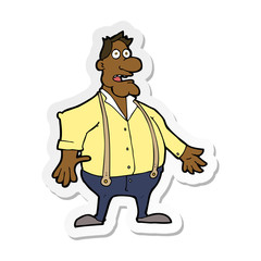 sticker of a cartoon shocked man