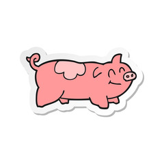 sticker of a cartoon pig