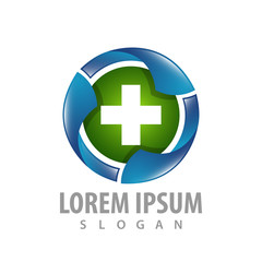 Rotate circle cross logo concept design. Symbol graphic template element vector