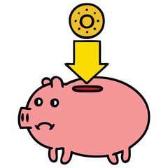 cute cartoon piggy bank