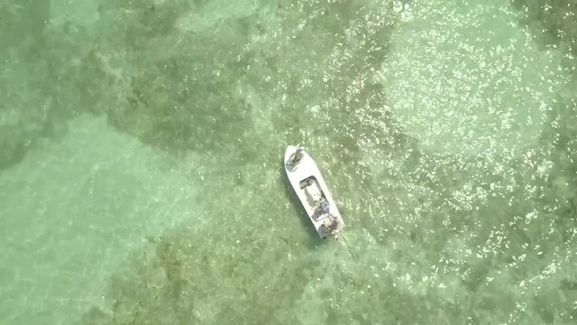 Aerial View of Permit Fly Fishing