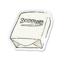 retro distressed sticker of a cartoon office paper