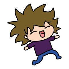 cartoon of cute kawaii girl