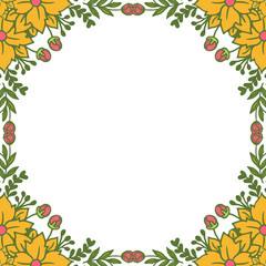 Vector illustration beauty frame flower colorful blooms