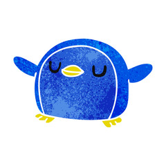 retro cartoon kawaii of a cute penguin