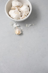 Garlic Bulbs with Garlic Clove on Gray Counter