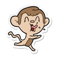 Obraz premium sticker of a crazy cartoon monkey