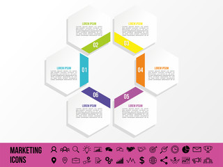 Modern Vector Infographics Elements Design Template. Business Data Visualization Infographics Timeline with Marketing Icons most useful can be used for workflow, presentation, diagrams, annual reports