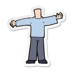 sticker of a cartoon body with open arms