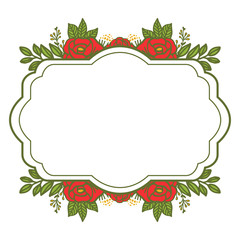 Fototapeta na wymiar Vector illustration elegan rose red wreath frame for greeting card template