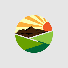 Agriculture icon logo illustration, Farm icon logo illustration, Nature icon logo illustratioon - vector