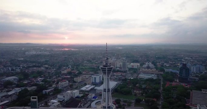 Aerial view of landscape in Alor Setar, Kedah, Malaysia. Landscape view of cityscape Alor Setar