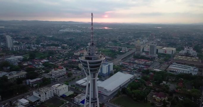 Aerial view of landscape in Alor Setar, Kedah, Malaysia. Landscape view of cityscape Alor Setar