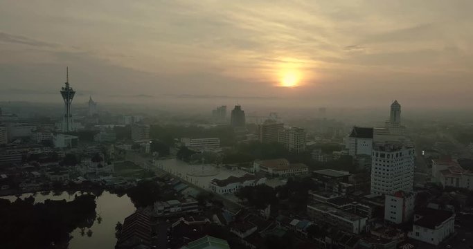 Aerial view of landscape in Alor Setar, Kedah, Malaysia. Landscape view of cityscape Alor Setar