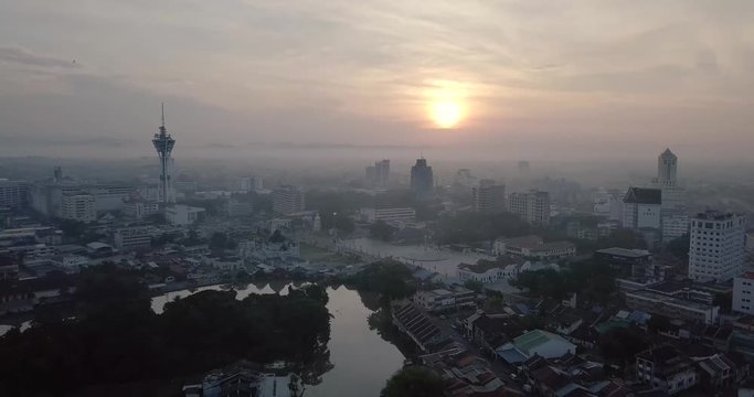 Aerial view of landscape in Alor Setar, Kedah, Malaysia. Landscape view of cityscape Alor Setar