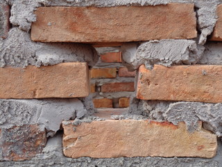 Brick wall under construction