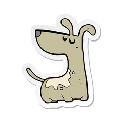 sticker of a cartoon happy dog