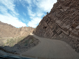 The view alongside the scenic route 76, in La Rioja province, Argentina. 