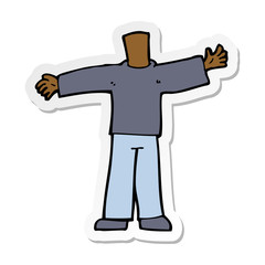 sticker of a cartoon body with open arms