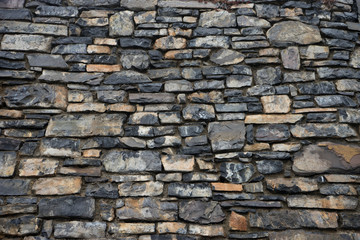 Italy, Varenna, Lake Como, a stone wall