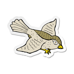 sticker of a cartoon flying bird