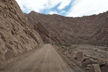 The view alongside the scenic route 76, in La Rioja province, Argentina. 
