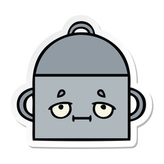 sticker of a cute cartoon cooking pot