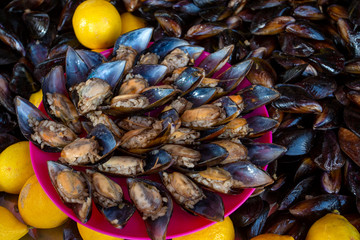 Turkish style stuffed Mussels, Midye Dolma mediterranean cuisine