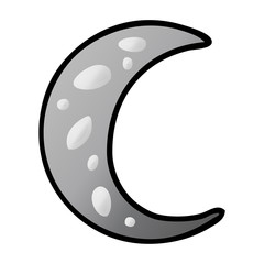 gradient cartoon doodle of a crescent moon